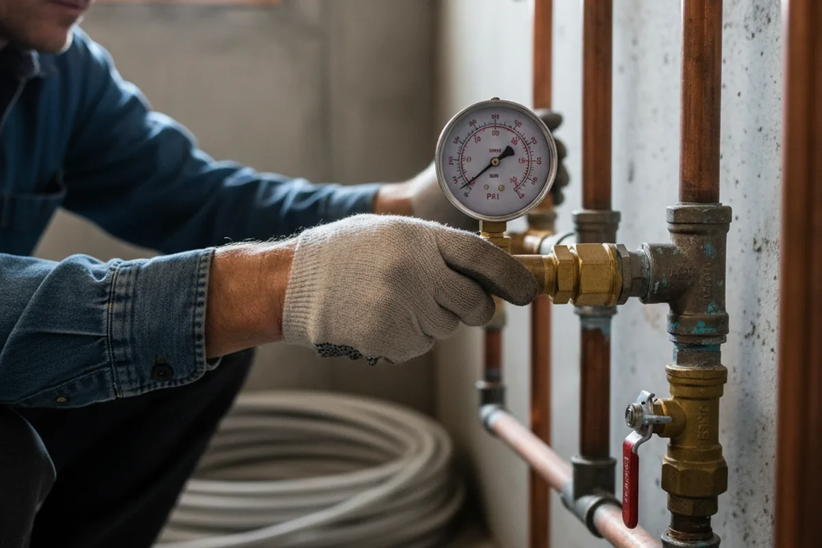 Pressure testing a repaired line during Water Line Repair in Colstrip